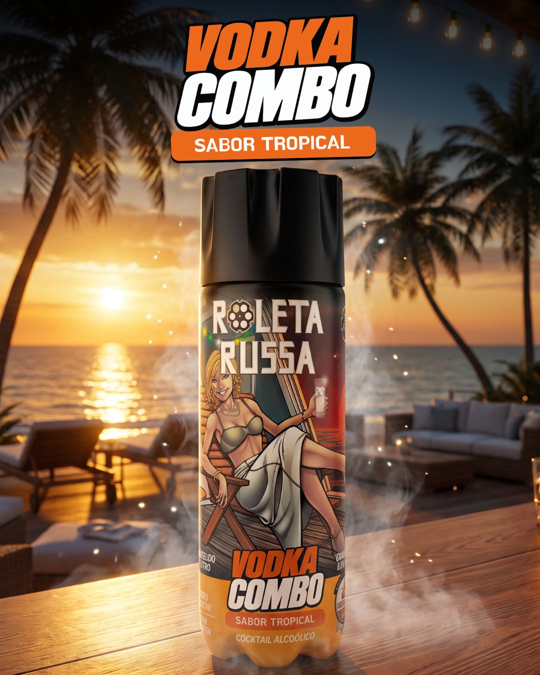Garrafa Vodka Combo Sabor Tropical em cena